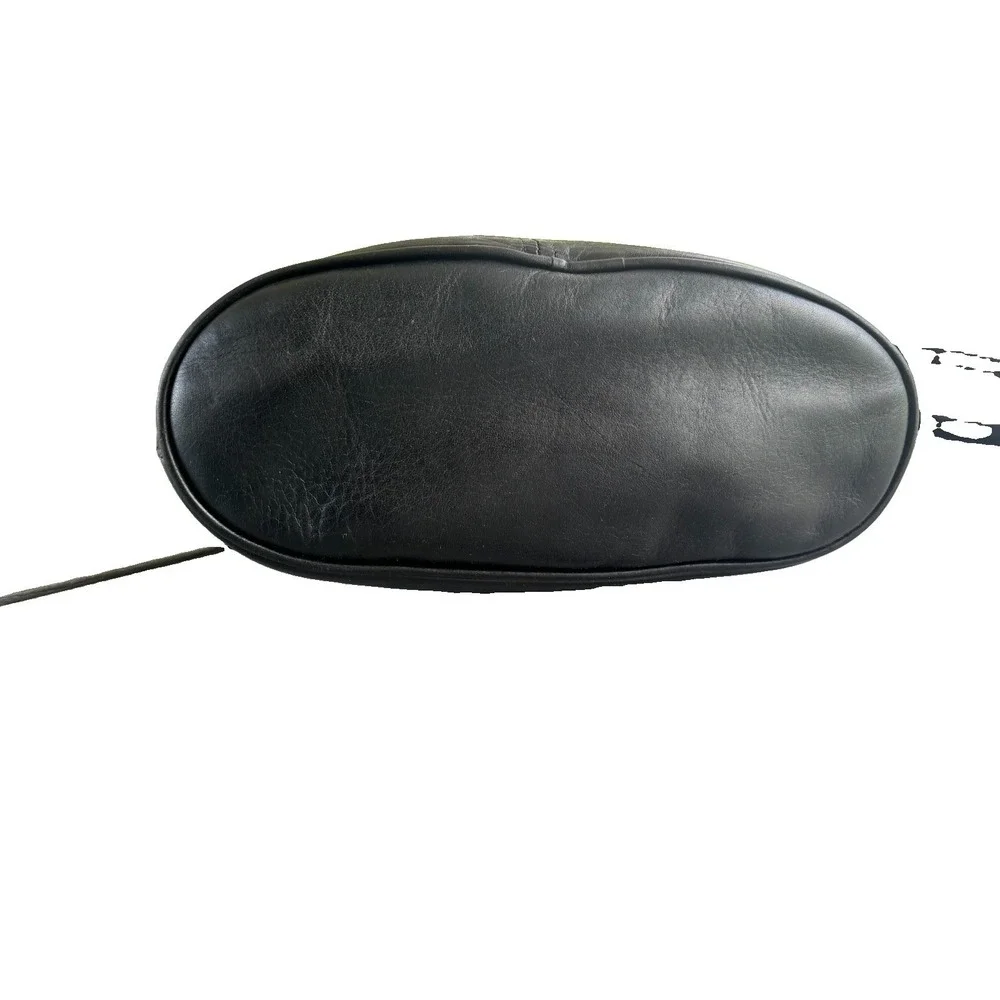 Rolfs Leather Black Crossbody Hobo Purse Handbag Purse Vintage Bucket Bag
